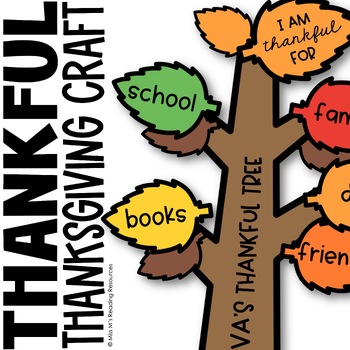Preview of Thanksgiving Craft and Bulletin Board Thankful Tree | Gratitude Activities