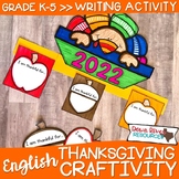 Thanksgiving Craftivity | Thanksgiving Writing | Turkey Wr