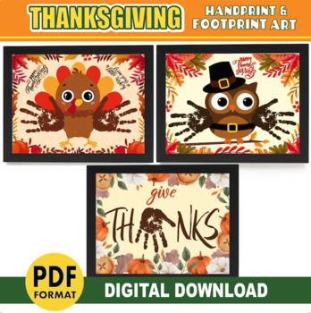 Preview of Thanksgiving Crafts BUNDLE | Handprint Art | Thanksgiving Activity | Keepsake