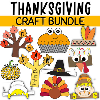 Preview of BUNDLE - Thanksgiving Crowns Turkey Crafts Placemat and Writing Activities