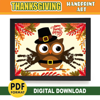 Preview of Thanksgiving Crafts | Cute Ow Handprint Art | Paint Activity | DIY Keepsake Gift