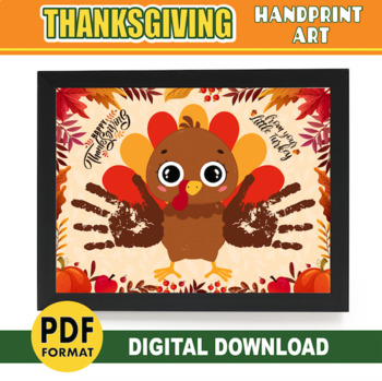 Preview of Thanksgiving Crafts | Turkey Handprint Art | Paint Activity | DIY Keepsake Gift