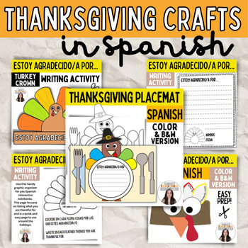 Preview of Thanksgiving Crafts and Writing Activities in Spanish - Accion de Gracias