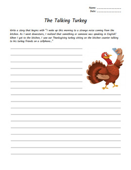 thanksgiving creative writing middle school