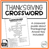 Thanksgiving Crossword Puzzle | For All Classes | November Fun