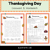 Thanksgiving Crossword & Word Search Vocabulary  3-5 Thank