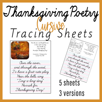 Preview of Thanksgiving Cursive Worksheet