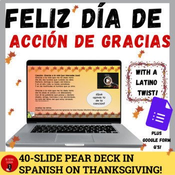 Preview of Thanksgiving | Día de acción de gracias | Spanish Pear Deck Presentation