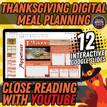Preview of Thanksgiving DIGITAL Activity: Plan a Thanksgiving Meal with YouTube!