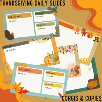 Preview of Thanksgiving Daily Agenda Google Slides Template