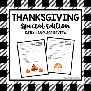 Preview of Thanksgiving Daily Language Review (Seasonal DLR Morning Work / Worksheets)