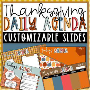 Preview of Thanksgiving Daily and Weekly Agenda Slides Templates