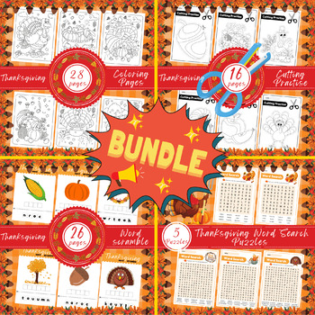 Preview of 2022 Thanksgiving Day Activities BUNDLE | Thanksgiving Printable Games