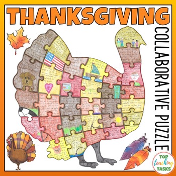 Preview of Thanksgiving Day Activities Collaborative Puzzle