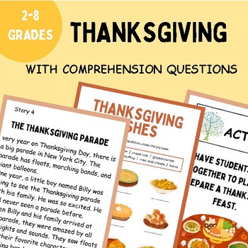 Preview of Thanksgiving Day Activities / Writing / Reading Comprehension Passages