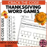 Thanksgiving Day Activity Crack the Code with Google Slides