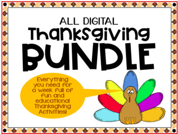 Preview of Thanksgiving Day BUNDLE - 10 Digital Activities - Distance Learning - 3,4,5