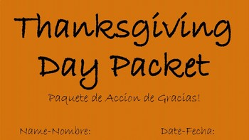 Preview of Thanksgiving Day-Bilingual Packet