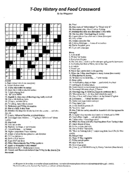 Preview of Thanksgiving Day Crossword, T-Day History and Food Crossword