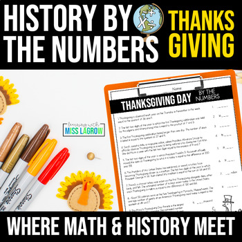 Preview of Thanksgiving Day Math Activity History By The Numbers