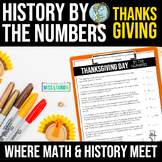Thanksgiving Day Math Activity History By The Numbers