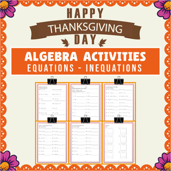 Preview of Thanksgiving Day Math Pre-Algebra | All Things Algebra No Prep