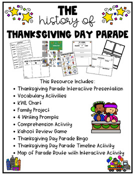 Preview of Thanksgiving Day Parade Mini-Unit | Interactive | History | ELA | STEM