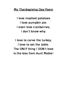 Preview of Thanksgiving Day Poem