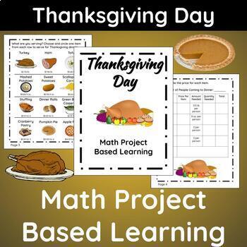 Preview of Thanksgiving Day Project Based Learning, Real World Math Problems