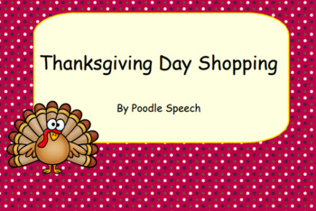 Preview of Thanksgiving Day Shopping Smart Board Activity