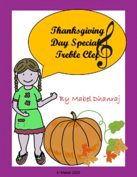 Preview of Thanksgiving Day Special - Treble Clef Worksheets!