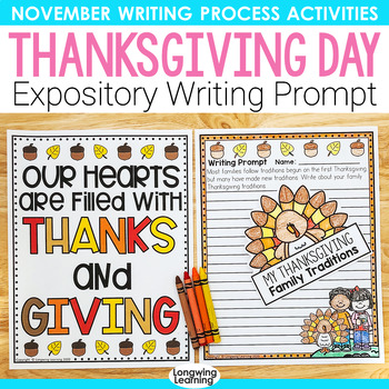 Preview of Thanksgiving Day Writing Activity with Expository Prompt About Family Traditions