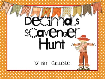 Preview of Thanksgiving Decimals Scavenger Hunt - 6.NS.3 -Around the Room