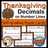 Thanksgiving Decimals on a Number Line Boom Cards