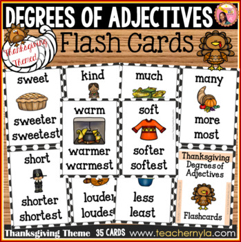 Preview of Thanksgiving Degrees of Adjectives Flashcards