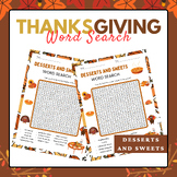Thanksgiving Desserts and Sweets Word Search Puzzle | Than