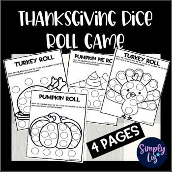 Preview of Number Recognition 1-6  Dice Game, Thanksgiving -  Small group learning