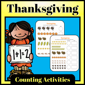 Preview of Thanksgiving Differentiated Counting Activities | Counting and Addition