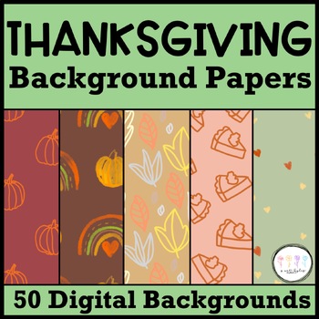 Preview of Thanksgiving Digital Backgrounds for Google Slides and Powerpoint