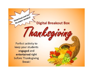 Preview of Thanksgiving Digital Breakout Box/ Escape Room