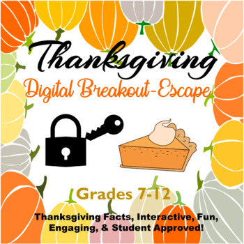 Preview of Thanksgiving Digital Breakout Escape Room Digital Distance Learning