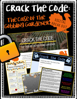 Preview of Thanksgiving Digital Crack the Code: Case of the Gobbling Gardener