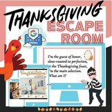 Thanksgiving Digital Escape Room - Middle / High School - no prep