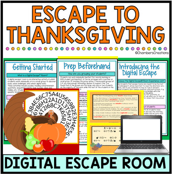 Preview of Thanksgiving Digital Escape Room November Team building Holiday Breakout game