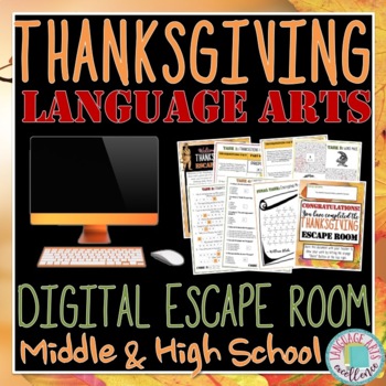 Preview of Thanksgiving Digital Escape Room for ELA