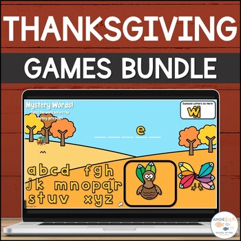 Preview of Thanksgiving Digital Game Bundle | November Digital Sight Word Games