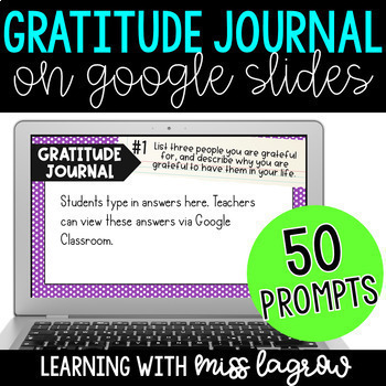 Preview of Thanksgiving Digital Gratitude Social-Emotional SEL Journal for Google Slides