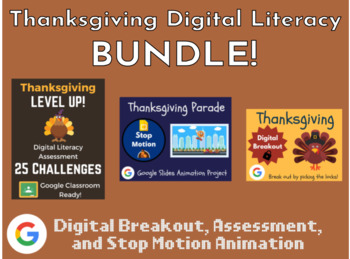Preview of Thanksgiving Digital Literacy Bundle