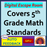 Thanksgiving Digital Math Escape Room - Fractions, Decimal
