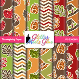 Thanksgiving Digital Paper Clipart: Holiday Backgrounds Cl